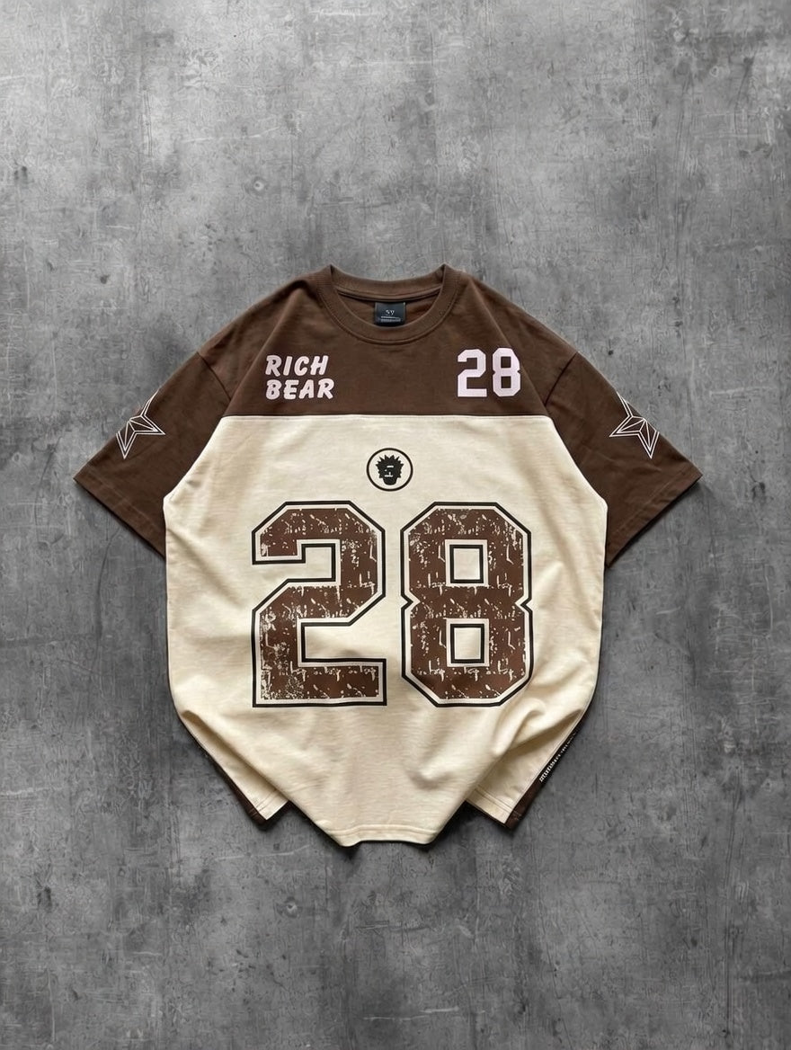 Rich Bear 28 Drop Shoulder T-Shirt β Printed Cotton Jersey Oversized Tee