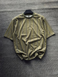 Stripe Printed Drop Shoulder T-Shirt β Premium Fine Jersey | Relaxed Fit Streetwear