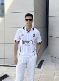 Menβs Premium Football Club Polo T-Shirt | Casual Stylish Summer Tee (Black, Brown, White)