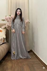 2PC Moonlight Glitter Maxi Dress Set for Women β Drop Shoulder Top with Long Maxi (Party & Festive Wear)