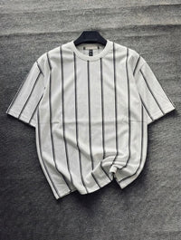 Stripe Printed Drop Shoulder T-Shirt β Premium Fine Jersey | Relaxed Fit Streetwear