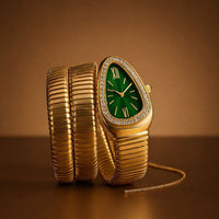 Luxury Snake Bracelet Women Watch – Elegant Stone Case Designer Wristwatch for Girls (Premium Quality, Multi-Color Options)
